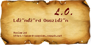 Lénárd Osszián névjegykártya